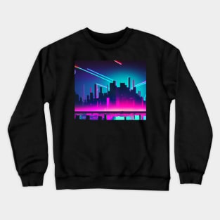 Synthwave cityscape landscape Crewneck Sweatshirt